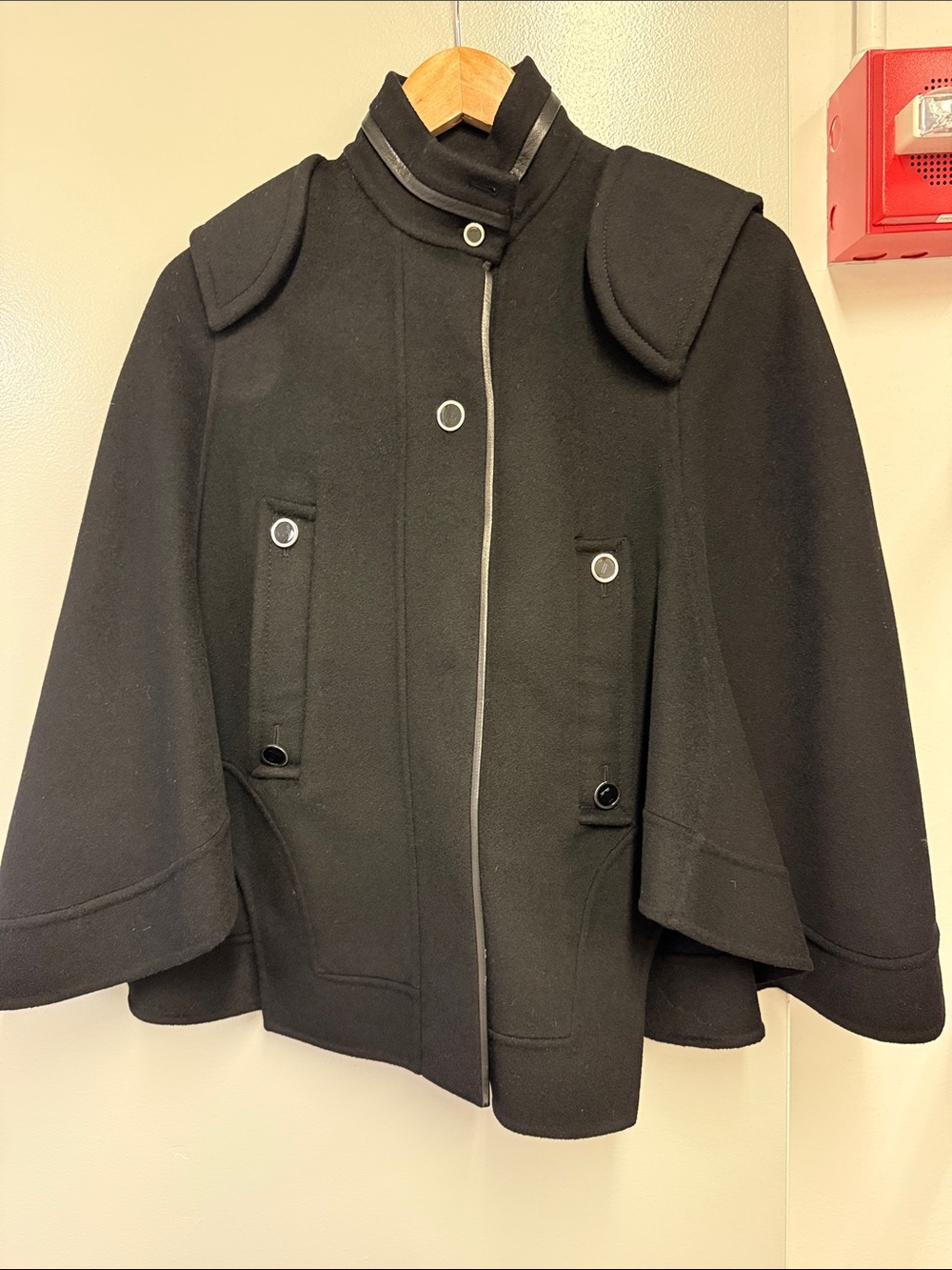 Tod’s Classic Black Women's Wool Cape Coat